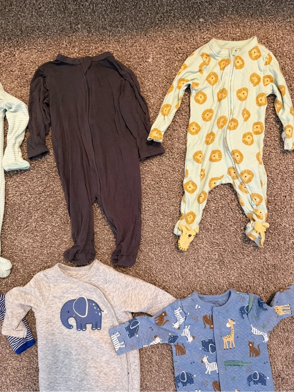 Old Navy Multi-Pack Baby Footed Sleepers - Blue, Gray, Brown, Yellow